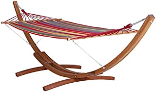 Outsunny Wide Outdoor Arch Wooden Hammock Bed