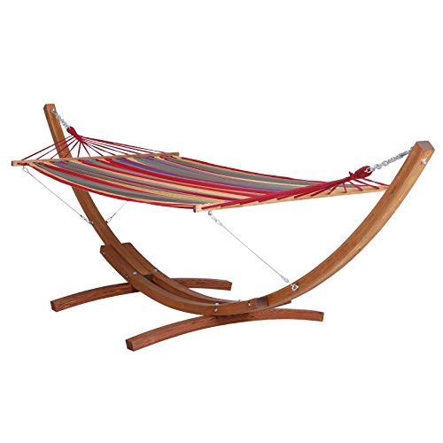 Outsunny Wide Outdoor Arch Wooden Hammock Bed