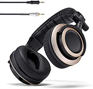 Status Audio CB-1 Closed Back Studio Monitor Headphones with 50mm Drivers - for Music Production, Mixing, Mastering and Audiophile Use (Black & Gold)