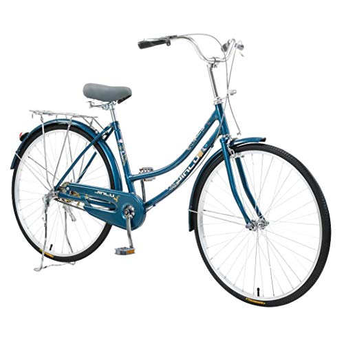 26 Inch Single Speed Bicycle Womens Comfort Bikes Beach Cruiser Bike Comfortable Bicycle (Blue)