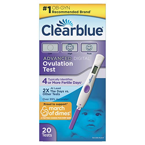 Clearblue Advanced Digital Ovulation Predictor KIT, Featuring Advanced Ovulation Tests with Digital Results, 20 Ovulation Tests (Packaging May Vary)