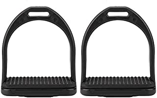 HEEPDD Safety Stirrups for Saddle,1 Pair Black Plastic High Strength Lightweight Reflex 3D Wide Track Horse Stirrup (S)