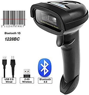 NETUM Bluetooth Barcode Scanner, Compatible with 2.4G Wireless & Bluetooth Function & Wired Connection, Connect Smart Phone, Tablet, PC, CCD Bar Code Reader Work with Windows, Mac,Android, iOS