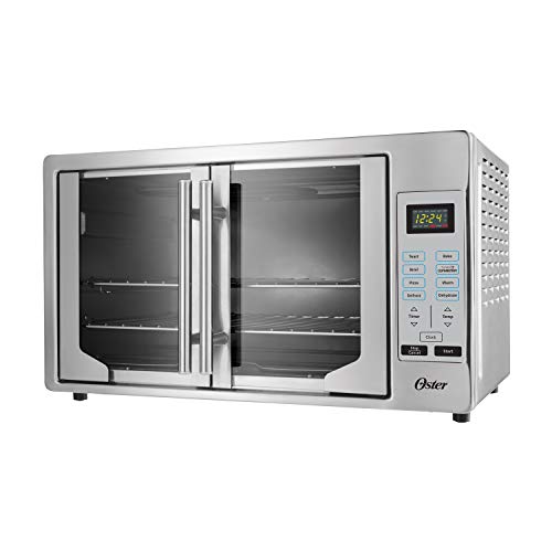 Oster French Convection Countertop and Toaster Oven | Single Door Pull and Digital Controls | Stainless Steel, Extra Large