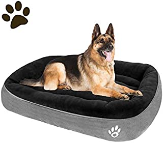 CLOUDZONE Large Dog Bed for Large/Medium/Small Dogs Thickened Enough Pet Bed with Machine Washable Soft Coral Fleece and Non-Slip Bottom Dog Bed Extra Large