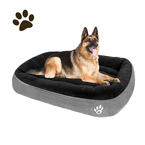 CLOUDZONE Large Dog Bed for Large/Medium/Small Dogs Thickened Enough Pet Bed with Machine Washable Soft Coral Fleece and Non-Slip Bottom Dog Bed Extra Large