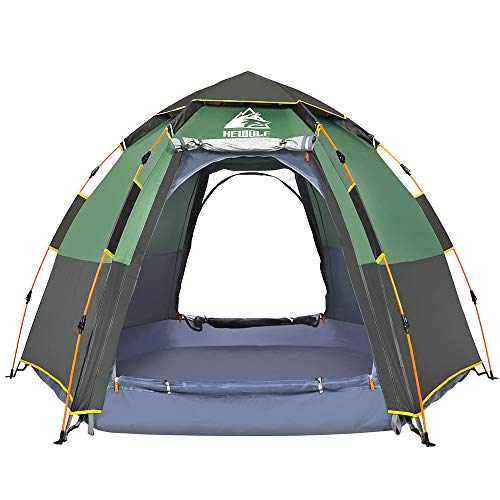 Hewolf Waterproof Instant Tents for Camping - 2-4 Person Easy Setup Dome Family Tent