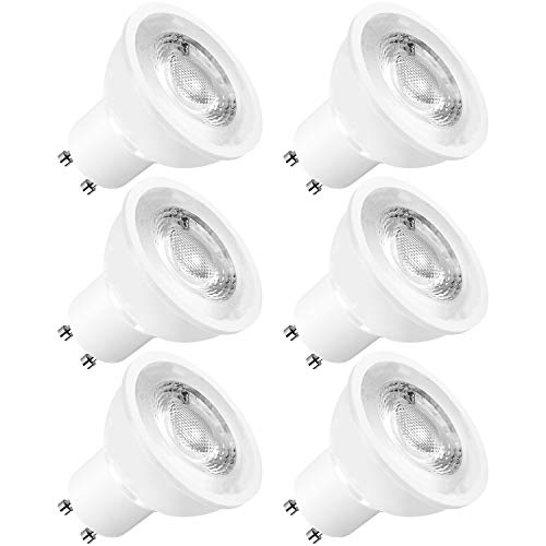 Luxrite MR16 GU10 LED Bulbs Dimmable, 50W Halogen Equivalent, 3000K Soft White, 500 Lumens, 120V Spotlight LED Bulb GU10, Enclosed Fixture Rated, Perfect for Landscape or Home Lighting (6 Pack)