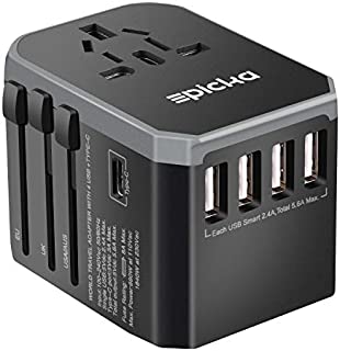 EPICKA Universal Travel Adapter One International Wall Charger AC Plug Adaptor with 5.6A Smart Power and and 3.0A USB Type-C for USA EU UK AUS