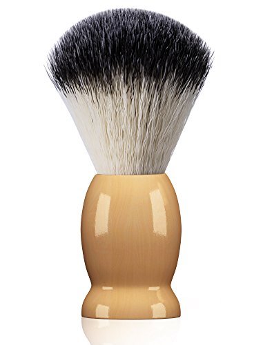 Bassion Hand Crafted 100% Pure Badger Shaving Brush with Hard Wood Handle, Men's Luxury Professional Hair Salon Tool, Engineered to Deliver the Best Shave of Your Life