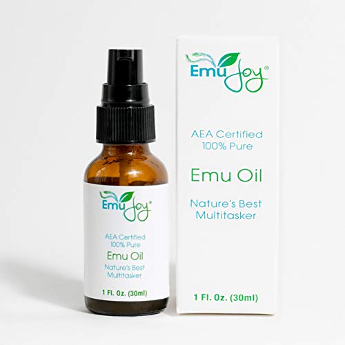 Premium Emu Oil 100% Pure AEA Certified for Chemo & Radiation Burns Piercing Aftercare Tattoo After Care Face & Body Moisturizer Lichen Sclerosus Relief Scars Stretch Marks Hair Growth & Repair