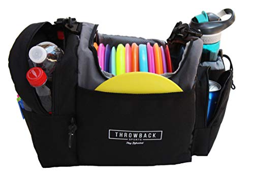 The Throwback Sack - Frisbee Disc Golf Bag with Cooler and Extra Padding, Comfortable Strap - Holds 12-15 Discs and 6 Cold Drinks