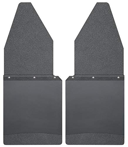 Husky Liners - 17105 Kick Back Mud Flaps 12IN Wide - Black Top/Wt Fits 88-18 F150/250