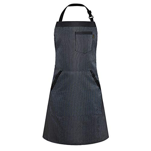 Iivos Aprons for Women and Men, Kitchen Chef Apron with 3 Pockets and 40