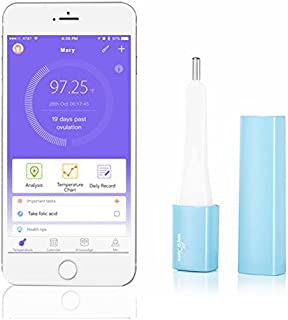 Easy@Home Smart Fertility Tracker, Bluetooth Oral Basal Thermometer EBT-500 with iOS and Android APP (Blue) - Included Battery Will expire in October, 2019)