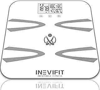 INEVIFIT Body-Analyzer Scale, Highly Accurate Digital Bathroom Body Composition Analyzer, Measures Weight, Body Fat, Water, Muscle, BMI, Visceral Levels & Bone Mass for 10 Users. Includes Batteries