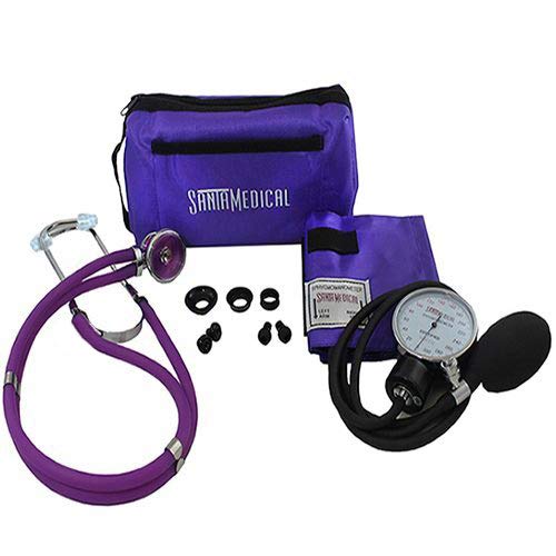 Santamedical Adult Deluxe Aneroid Sphygmomanometer with Stethoscope, Cuff and Carrying case