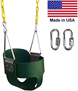 SAFARI SWINGS High Back Full Bucket Kids Swing Seat (USA MADE, Includes 67