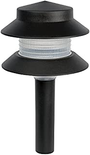 Sterno Home GL22627BK Outdoor Path, Plastic 2-Tier Low Voltage Landscape Lighting, 8.66 x 5.2-Inches (4W Warm White/15 Lumens), 1-Pack, Black