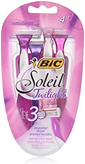 BIC Soleil Twilight Women's 3-Blade Disposable Razor, 4 Count