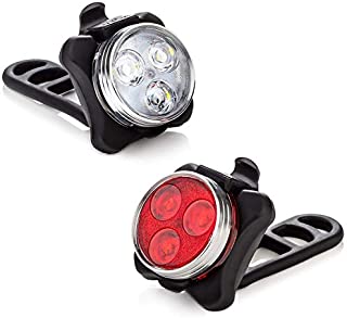 Vont'Pyro' Bike Light Set, USB Rechargeable, Super Bright Bicycle Light, Bike Lights Front and Back, Bike Headlight, 2X Longer Battery Life, Waterproof, 4 Modes (2 Cables, 4 Straps)