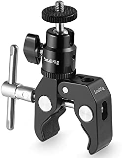 SMALLRIG Super Clamp Mount with Mini Ball Head Mount Hot Shoe Adapter with 1/4 Screw for LCD Field Monitor, LED Lights, Flash, Microphone, Gopro, Action Cam - 1124