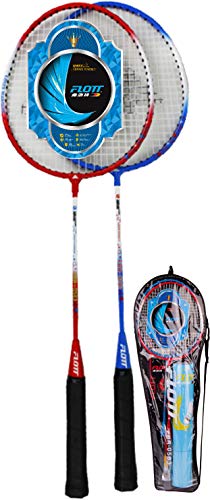 YoungLA Flott Badminton Rackets for Adults with 12 Pack Shuttlecocks and Carrying Bag FBR-0583