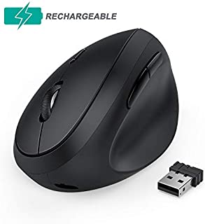 Ergonomic Wireless Mouse, Jelly Comb Rechargeable 2.4GHz Wireless Ergonomic Vertical Mouse Optical Mice with Adjustable DPI 1000/1600/2400 - MV09F