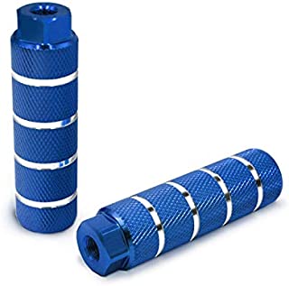 Vansa 1 Pair 3/8 inch - 26 Teeth Aluminum Alloy Bike Pegs for Mountain Bike BMX Pegs (Blue, 3/8 inch)