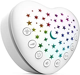 BEREST A13 White Noise Machine & Baby Sleep Soother with 15 Soothing Sounds & Projector Star Night Light, Cry Sensor, Rechargeable Lithium Battery, Portable for Baby, Toddlers (Charger not Included)