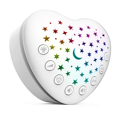 BEREST A13 White Noise Machine & Baby Sleep Soother with 15 Soothing Sounds & Projector Star Night Light, Cry Sensor, Rechargeable Lithium Battery, Portable for Baby, Toddlers (Charger not Included)