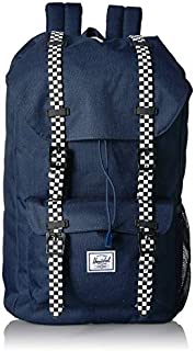 Herschel Kids' Little America Laptop Backpack, Medieval Blue Crosshatch/Checkerboard, Youth 18.0L