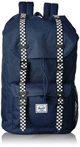 Herschel Kids' Little America Laptop Backpack, Medieval Blue Crosshatch/Checkerboard, Youth 18.0L