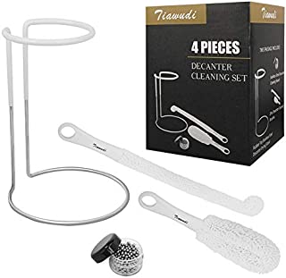 Decanter Stand, Decanter Drying Rack Bundle with Decanter Cleaning Brush, Decanter Cleaning Beads