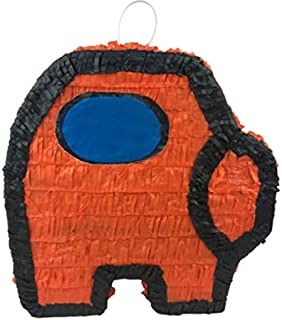 Aurabeam Astronaut Impostor Pinata Birthday Party Supplies for Kids Toddlers Teens Adults Classic Party Game Decor Piece Space Crewmates Medium-Small Size (Orange)