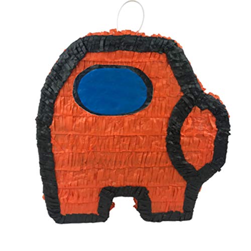 Aurabeam Astronaut Impostor Pinata Birthday Party Supplies for Kids Toddlers Teens Adults Classic Party Game Decor Piece Space Crewmates Medium-Small Size (Orange)