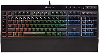 Corsair K55 RGB Gaming Keyboard - Quiet & Satisfying LED Backlit Keys - Media Controls - Wrist Rest Included  Onboard Macro Recording