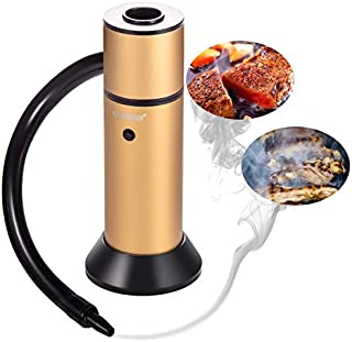 TMKEFFC Portable Smoking Gun, Food Cocktail Smoke Infuser Handheld Drink Smoker Kit for Meat Salmon Sausage Kitchen Indoor Outdoor, Wood Chips Included, Yellow