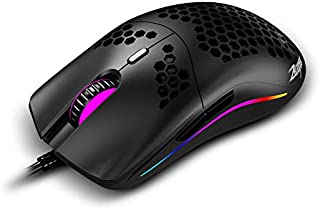 ZLOT Honeycomb Shell Gaming Mouse,65g Lightweight,3389 Gaming Sensor, Max-16000 DPI,50G Acceleration,400 IPS,2020 Edition Programmable and On-Board Memory Laser Gaming Mouse,Black