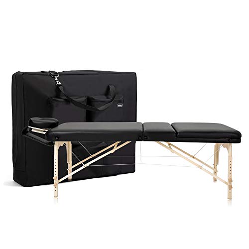 DR.LOMILOMI All-Inclusive Portable Massage Table Package ONA - Maple Hardwood, 3-Section Reiki Tilt Endplate, Memory Foam (30