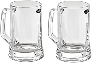 Amlong Crystal Lead Free Beer Mug - 12 oz (Right For 1 Bottle), Set of 2