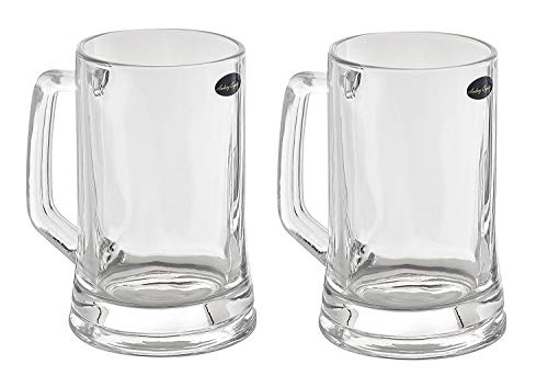 Amlong Crystal Lead Free Beer Mug - 12 oz (Right For 1 Bottle), Set of 2