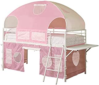 Coaster Home Furnishings Sweetheart Tent Loft Bed, Pink/White
