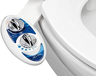 Luxe Bidet Neo 120 - Self Cleaning Nozzle - Fresh Water Non-Electric Mechanical Bidet Toilet Attachment (blue and white)