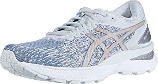 ASICS Women's Gel-Nimbus 22 Knit Running Shoes, 9.5M, Sheet Rock/Rose Gold