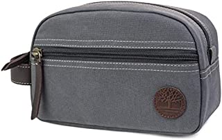 Timberland Men's Toiletry Bag Canvas Travel Kit Organizer, Charcoal, One Size