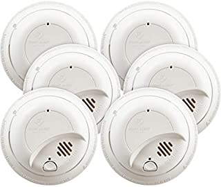 First Alert BRK9120b Hardwired Smoke Detector with Battery Backup, 6-Pack