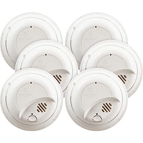 First Alert BRK9120b Hardwired Smoke Detector with Battery Backup, 6-Pack