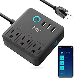 Gosund Smart Power Strip Work with Alexa Google Home, Smart Plug Mini WiFi Outlets Surge Protector with 3 USB 3 Charging Port for Cruise Ship Travel Multi Plug Extender,10A