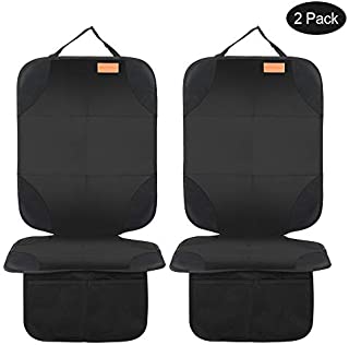 Smart Elf Car Seat Protector, 2Pack Seat Protector Protect Child Seats with Thickest Padding and Non Slip Backing Mesh Pockets for Baby and Pet